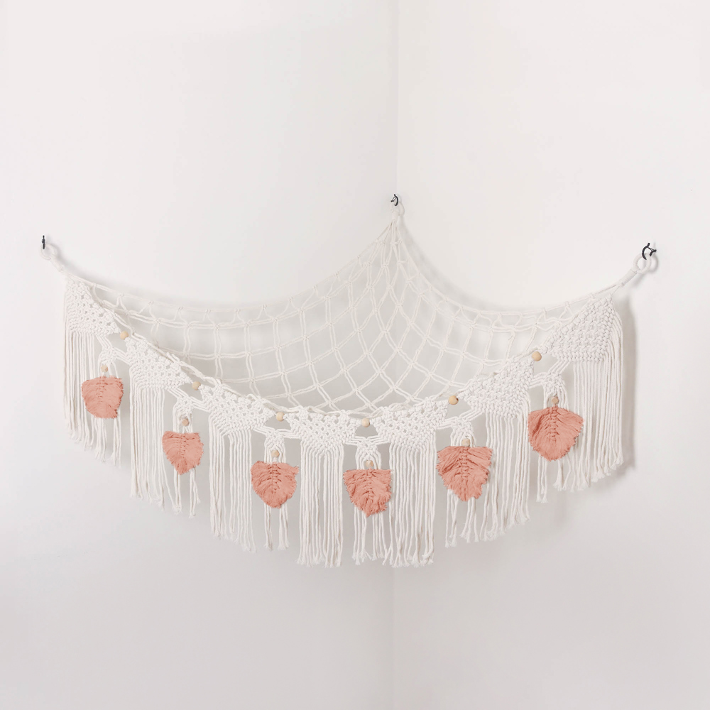 Stuffed Animal Hammock Storage-  Macrame Plush Net- Kids Room Storage- Boho Nursery Decor- Playroom Wall Hanging Hammock