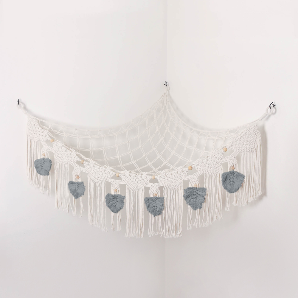 Stuffed Animal Hammock Storage-  Macrame Plush Net- Kids Room Storage- Boho Nursery Decor- Playroom Wall Hanging Hammock