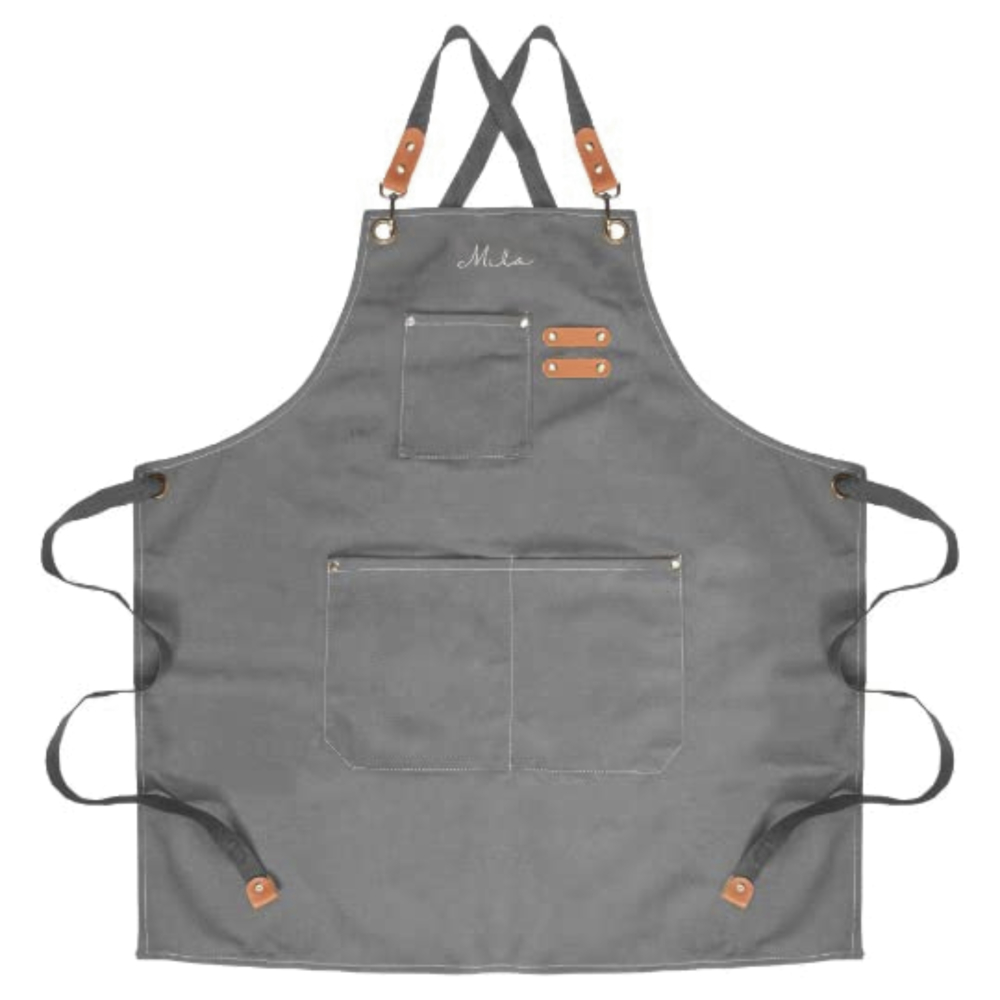 Personalized Canvas Apron, Custom Gift for Men, Dad, Father's Day- Bartender's Apron, Personalized Embroidered Apron For Him- Barbeque Apron