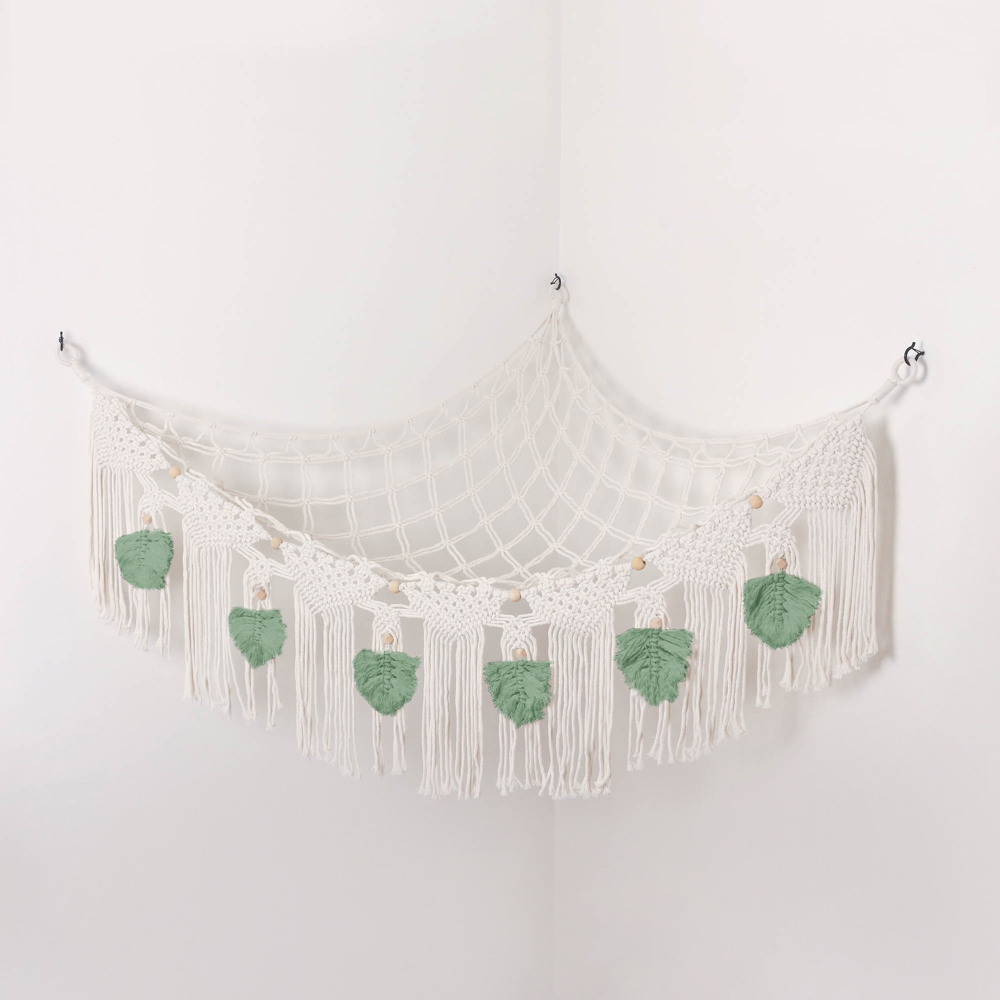 Stuffed Animal Hammock Storage-  Macrame Plush Net- Kids Room Storage- Boho Nursery Decor- Playroom Wall Hanging Hammock