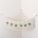 Medium Green Stuffed Animal Hammock Storage-  Macrame Plush Net- Kids Room Storage- Boho Nursery Decor- Playroom Wall Hanging Hammock