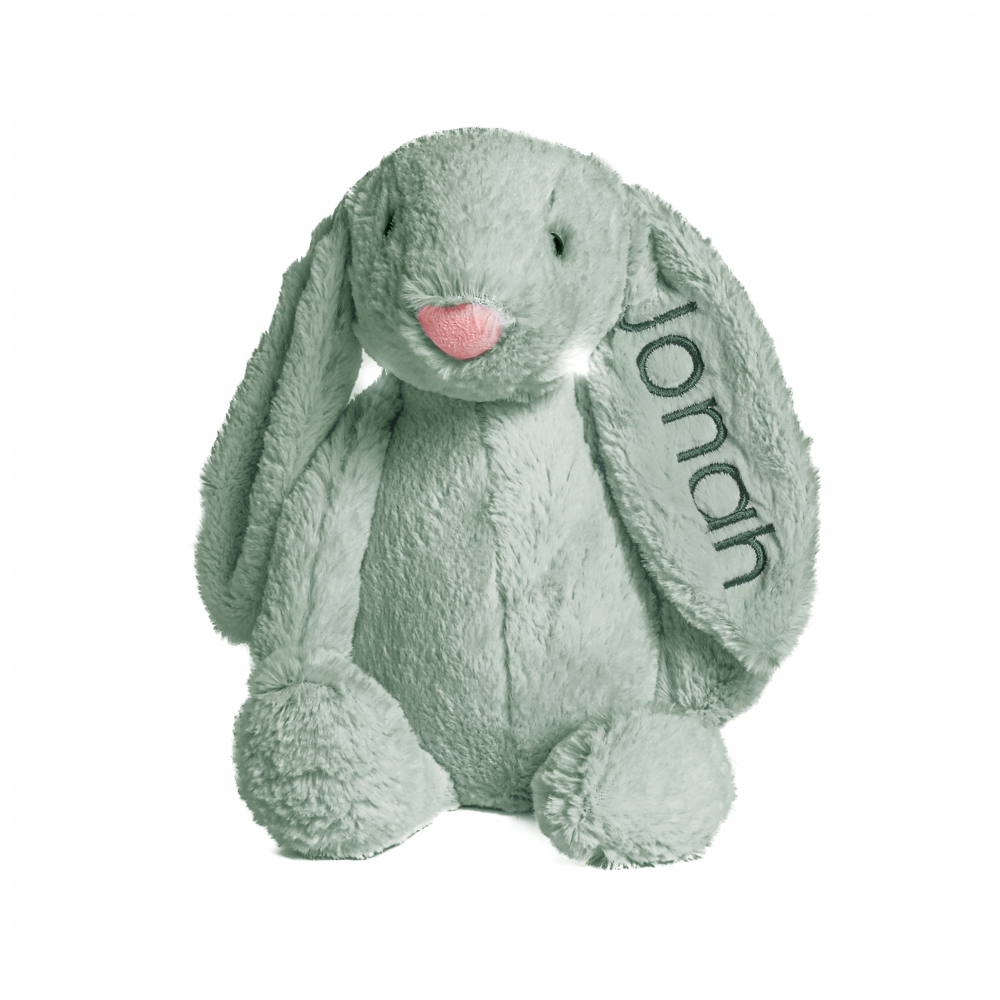 Personalized Super Soft Plush Bunny - 16 Inches Stuffed Animal Toy for Kids - Custom Gift with Embroidered Name on Ear for Easter