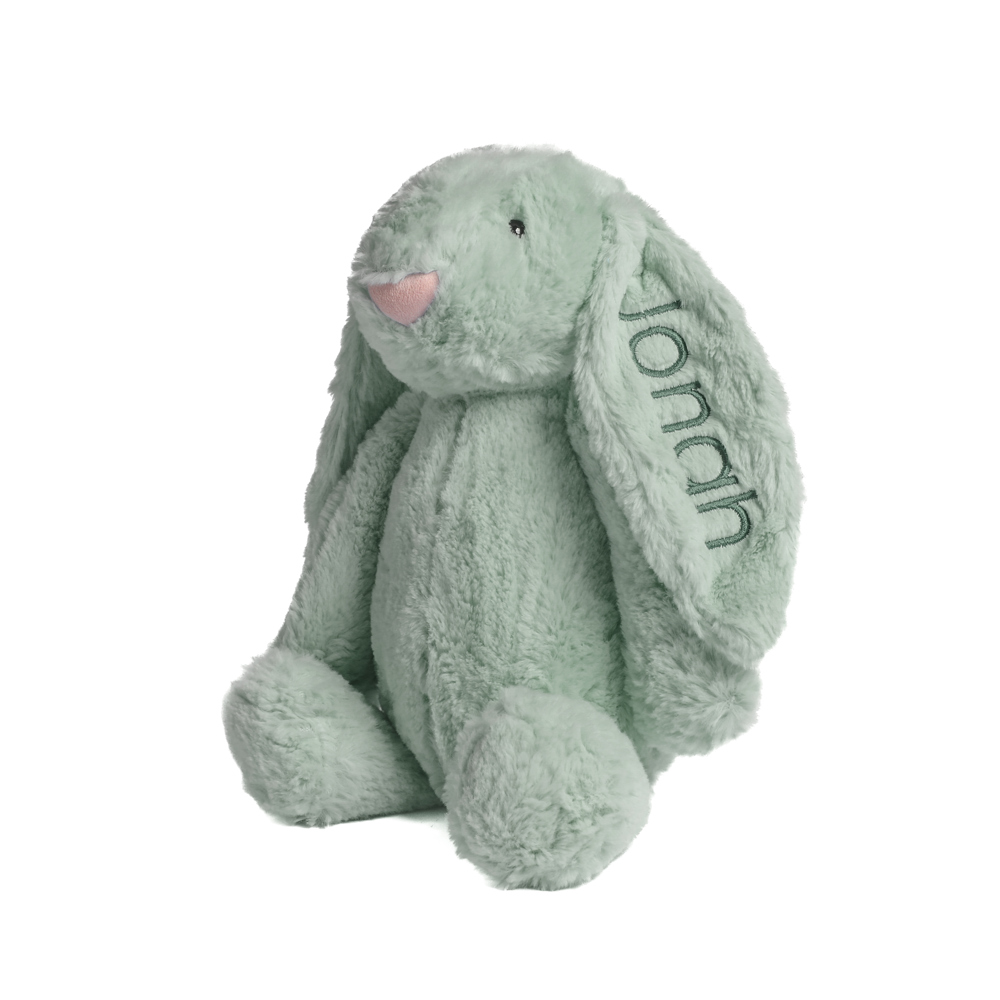 Personalized Super Soft Plush Bunny - 16 Inches Stuffed Animal Toy for Kids - Custom Gift with Embroidered Name on Ear for Easter