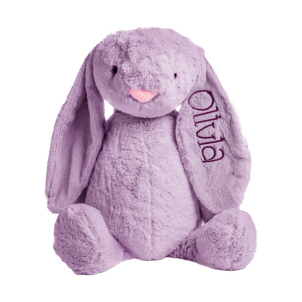 Personalized Super Soft Plush Bunny Stuffed Animal Toy for Kids - Custom Gift with Embroidered Name on Ear for Easter 24"