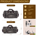 Gray Personalized Duffle Bags for Men - Expandable Canvas Duffle Bag for Travel - Mens Overnight Bag or Weekender Bag with Shoe Compartment - Carry-On Duffel Bag for Short Trip, Gym & Camping
