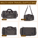 Gray Personalized Duffle Bags for Men - Expandable Canvas Duffle Bag for Travel - Mens Overnight Bag or Weekender Bag with Shoe Compartment - Carry-On Duffel Bag for Short Trip, Gym & Camping