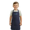 navy Personalized Kids Apron with Embroidered Name- Chef Costume for Kids- 100%  Linen Kids Aprons Art Painting  Cooking Birthday Party