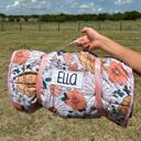 Floral Personalized Toddler Nap Mat with Pillow and Blanket Kids Sleeping Bag for Boys and Girls Napmat with Custom Name Preschool Daycare