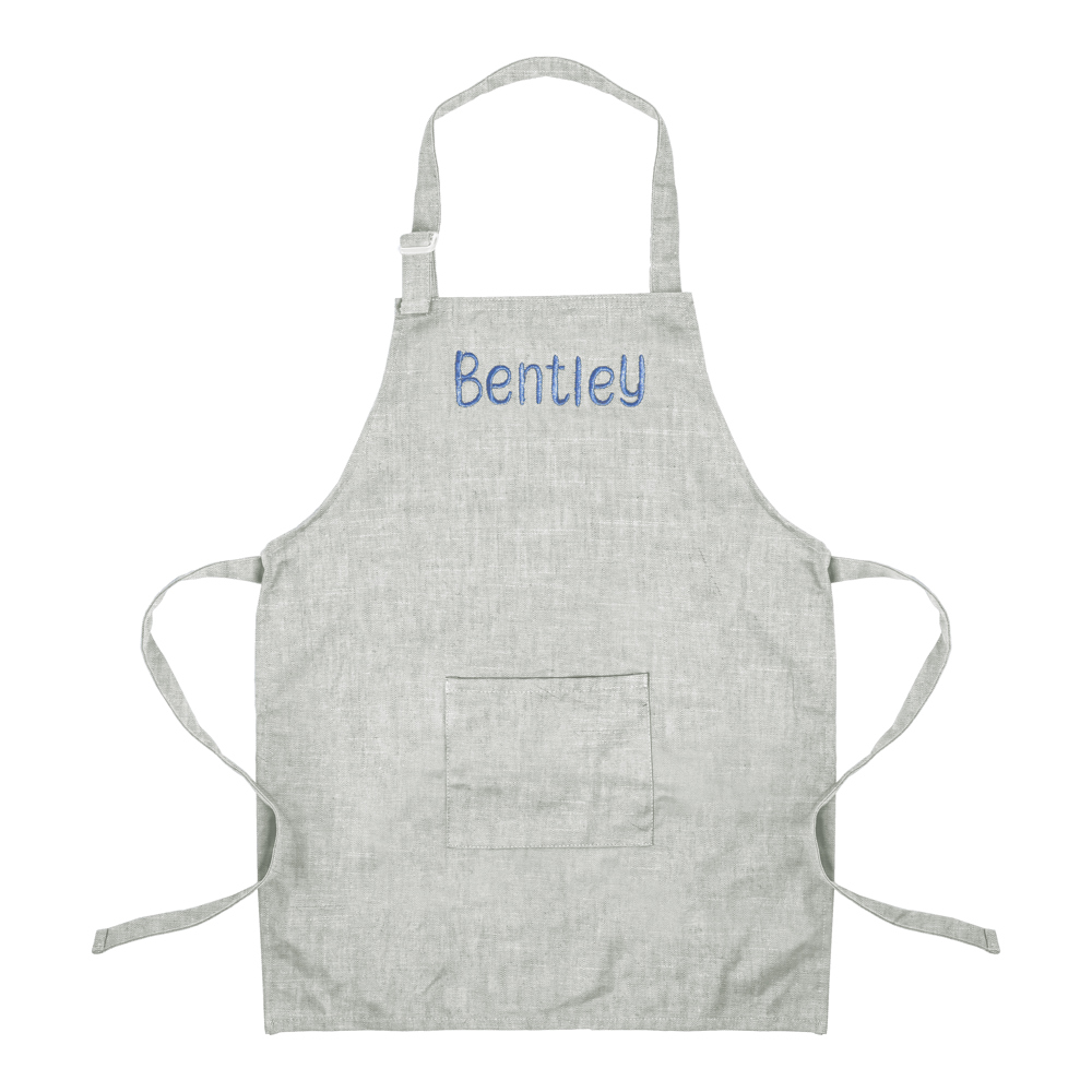 Personalized Kids Apron with Embroidered Name- Chef Costume for Kids- 100%  Linen Kids Aprons Art Painting  Cooking Birthday Party