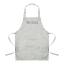 Gray Personalized Kids Apron with Embroidered Name- Chef Costume for Kids- 100%  Linen Kids Aprons Art Painting  Cooking Birthday Party