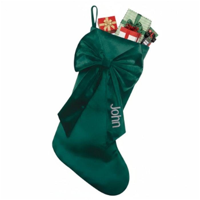 Personalized Velvet Christmas Stocking with Embroidered Name- Custom Family Couples Monogram Holiday Decor 15 inches