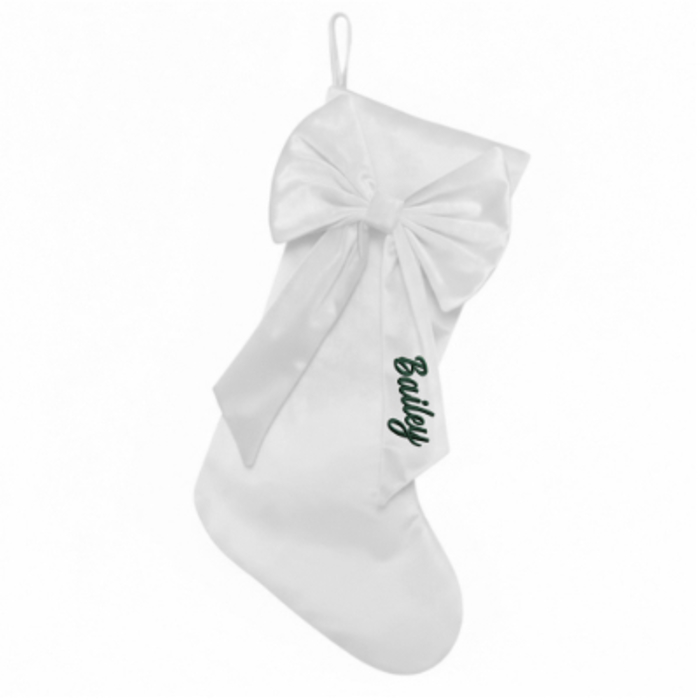 Personalized Velvet Christmas Stocking with Embroidered Name- Custom Family Couples Monogram Holiday Decor 15 inches