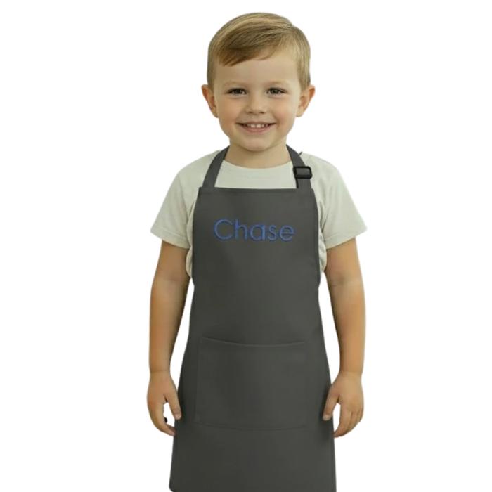 Personalized Kids Apron with Embroidered Name- Chef Costume for Kids- 100%  Linen Kids Aprons Art Painting  Cooking Birthday Party