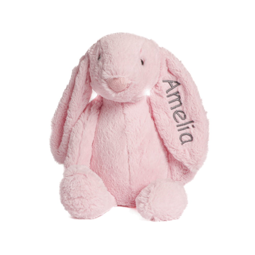 Personalized Super Soft Plush Bunny - 16 Inches Stuffed Animal Toy for Kids - Custom Gift with Embroidered Name on Ear for Easter