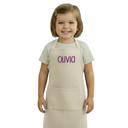 Tan Personalized Kids Apron with Embroidered Name- Chef Costume for Kids- 100%  Linen Kids Aprons Art Painting  Cooking Birthday Party