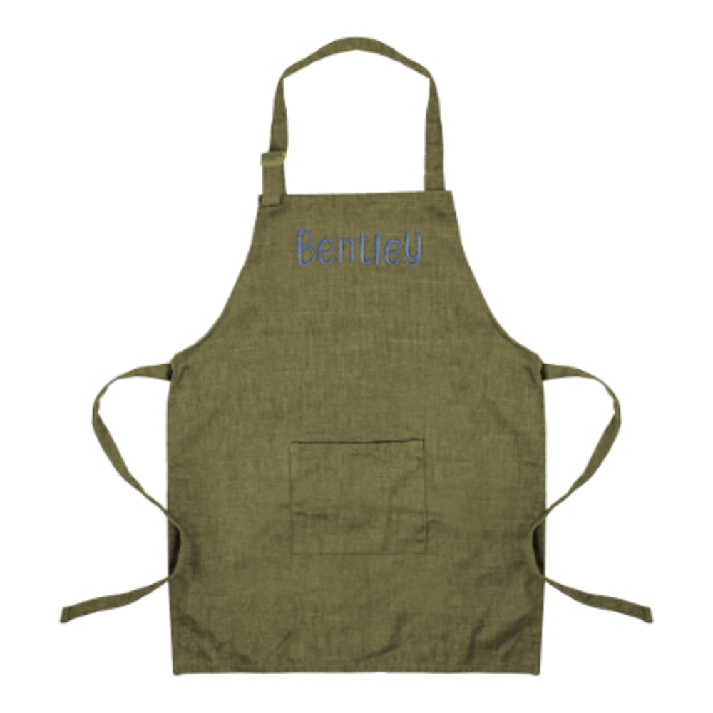 Personalized Kids Apron with Embroidered Name- Chef Costume for Kids- 100%  Linen Kids Aprons Art Painting  Cooking Birthday Party