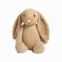 Brown Personalized Super Soft Plush Bunny - 16 Inches Stuffed Animal Toy for Kids - Custom Gift with Embroidered Name on Ear for Easter