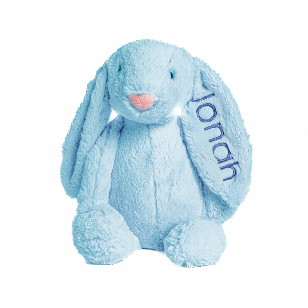 Personalized Super Soft Plush Bunny - 16 Inches Stuffed Animal Toy for Kids - Custom Gift with Embroidered Name on Ear for Easter