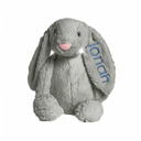 Gray Personalized Super Soft Plush Bunny - 16 Inches Stuffed Animal Toy for Kids - Custom Gift with Embroidered Name on Ear for Easter