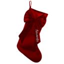 Red Personalized Velvet Christmas Stocking with Embroidered Name- Custom Family Couples Monogram Holiday Decor 15 inches