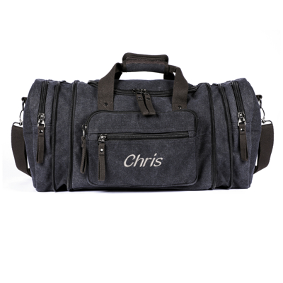 Personalized Duffle Bags for Men - Expandable Canvas Duffle Bag for Travel - Mens Overnight Bag or Weekender Bag with Shoe Compartment - Carry-On Duffel Bag for Short Trip, Gym & Camping