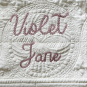  Personalized Baby Heirloom Quilt Blanket- Monogrammed Embroidered Name Cream 