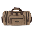 Brown Personalized Duffle Bags for Men - Expandable Canvas Duffle Bag for Travel - Mens Overnight Bag or Weekender Bag with Shoe Compartment - Carry-On Duffel Bag for Short Trip, Gym & Camping
