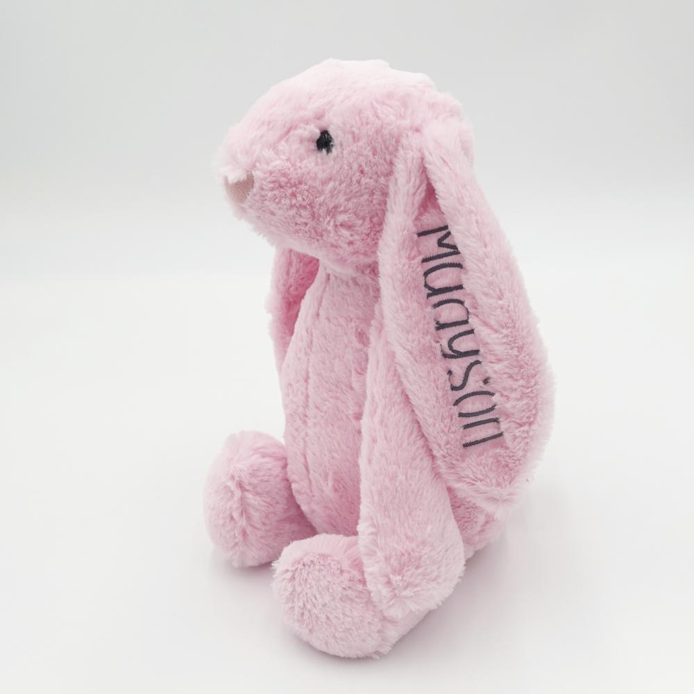 Personalized Super Soft Plush Bunny - 16 Inches Stuffed Animal Toy for Kids - Custom Gift with Embroidered Name on Ear for Easter