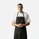 Black Personalized Canvas Apron, Custom Gift for Men, Dad, Father's Day-Mother's Day- Bartender's Apron, Personalized Embroidered Apron For Him- Barbeque Apron