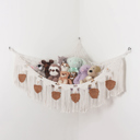 Large Brown Stuffed Animal Hammock Storage-  Macrame Plush Net- Kids Room Storage- Boho Nursery Decor- Playroom Wall Hanging Hammock