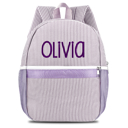 Purple Personalized Seersucker Backpack Cute Baby Bag Backpack –Back To Schoo Preschool Kindergarten Toddler Backpack for Boys and Girls 