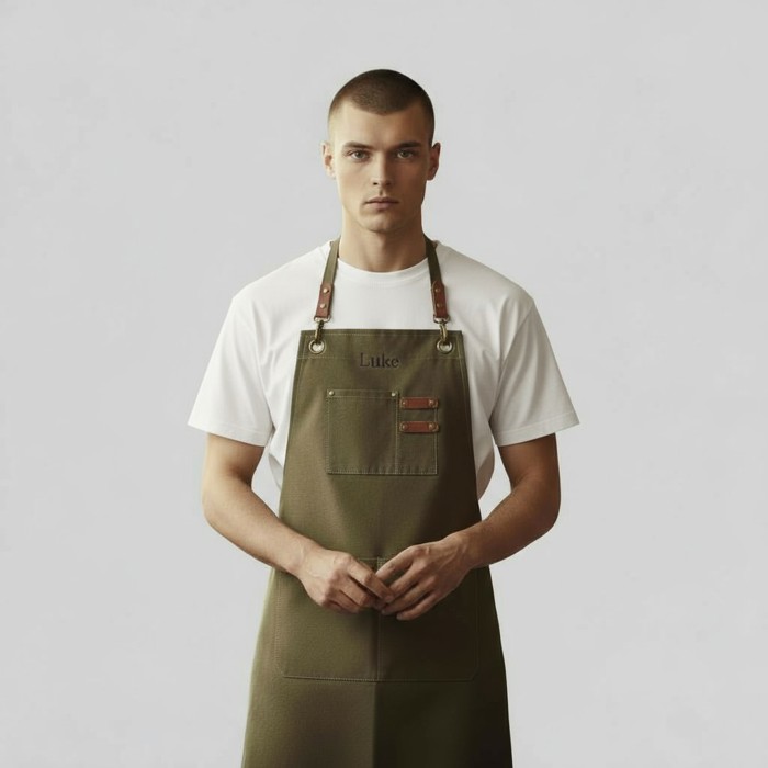 Personalized Canvas Apron, Custom Gift for Men, Dad, Father's Day-Mother's Day- Bartender's Apron, Personalized Embroidered Apron For Him- Barbeque Apron