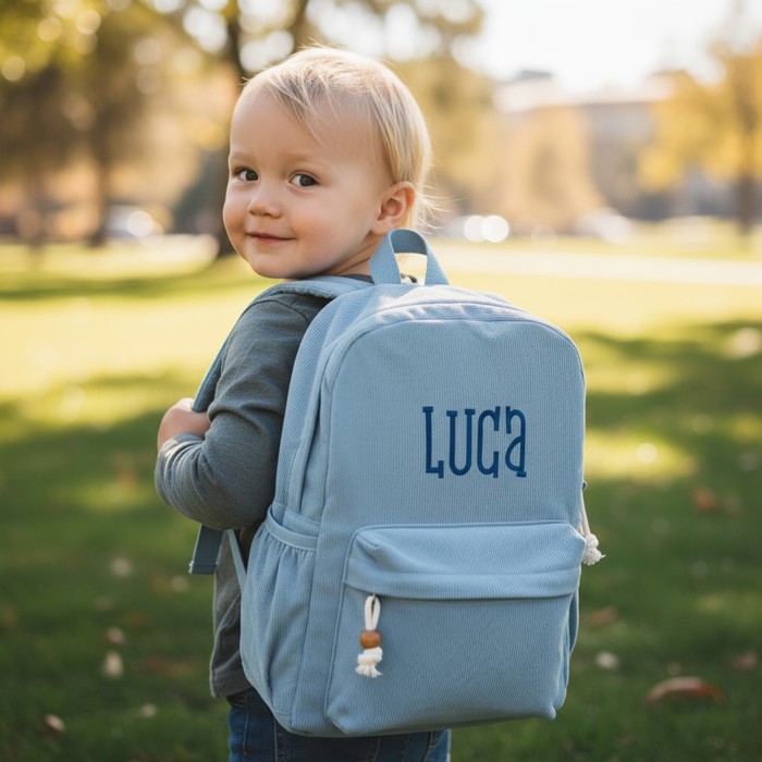 Personalized Corduroy Backpack Cute Baby Bag Backpack –Back To School Preschool Kindergarten Toddler Backpack for Boys and Girls