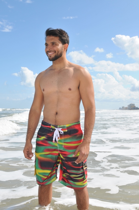 Color Swirl Swim Shorts
