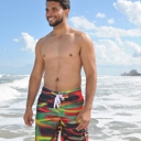 XL Color Swirl Swim Shorts