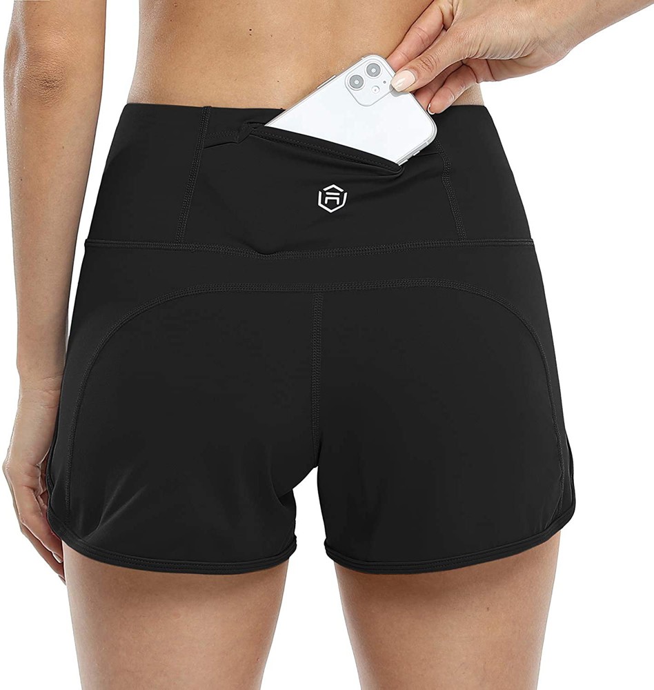 Black Active Pocket Shorts