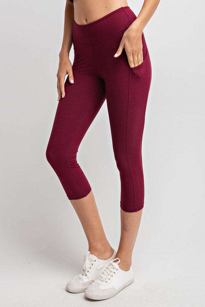 Burgandy Capri Leggings