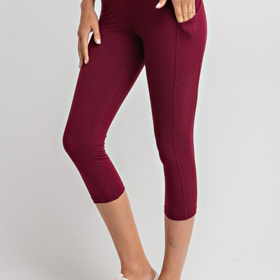 Burgandy Capri Leggings