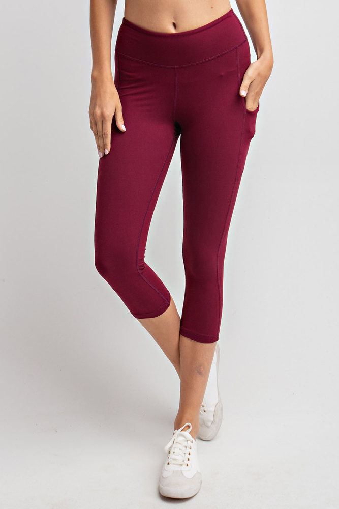 Burgandy Capri Leggings