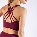  Burgandy Criss Cross Sports Bra