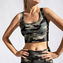  Olive Camouflage Criss Cross Sports Bra