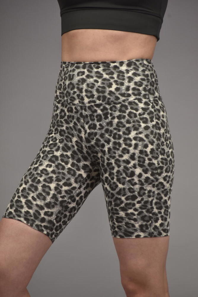 Gray Leopard Bike Shorts