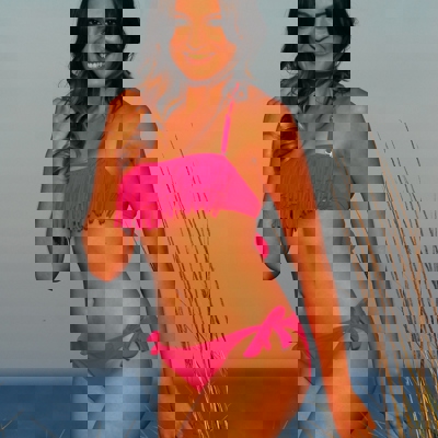 Fringe Bikini Hot Pink