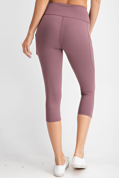 Mauve Pocket Capri Leggings