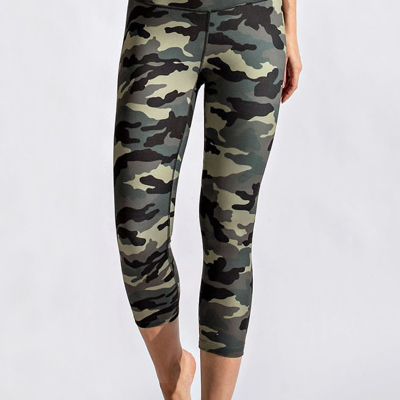 Olive Camoflauge Capri Leggings