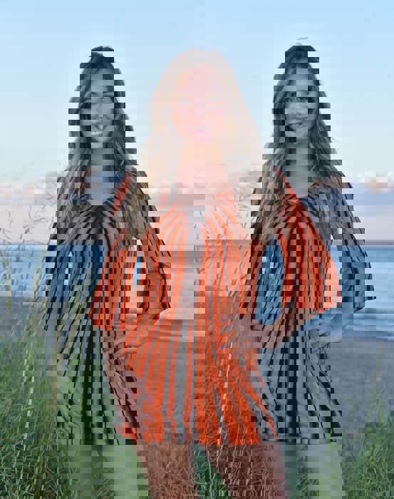 Orange Designs Beach Dress