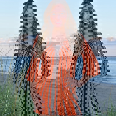 Orange Designs Beach Dress