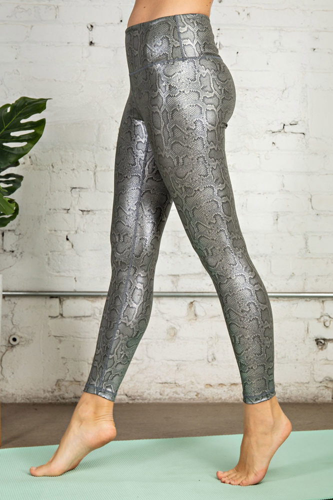 Gray Snake Foil Leggings