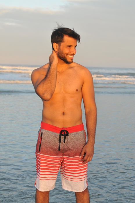 Static Glow Red Swim Shorts