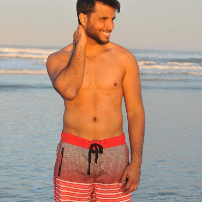 Static Glow Red Swim Shorts